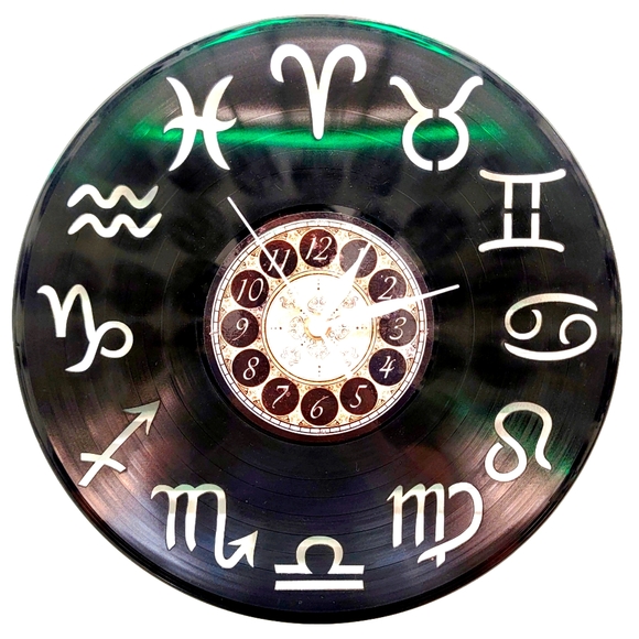 SPOT51.COM Other - ZODIAC ASTROLOGY vinyl record clock